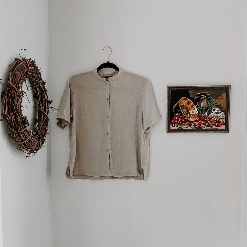 Eileen Fisher Mandarin Collar Top